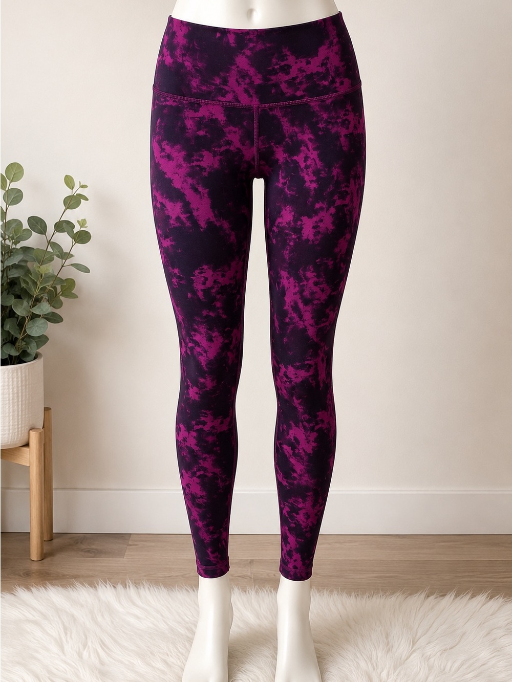 Lululemon Wunder Under Pant Full-On Luon Breezie Regal Plum Black Leggings Sz 6